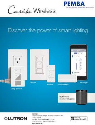 Add smart lighting to your home the cost effective way and with proven technology made by Lutron.   Made easy by PEMBA.