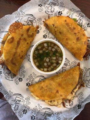 Rock Tacos (Birria tacos) with consume