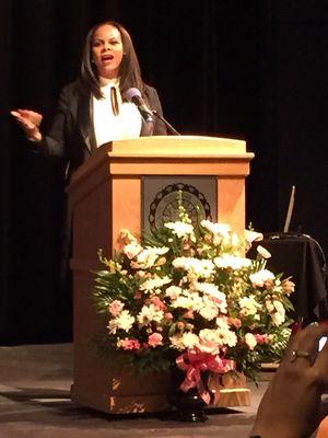 Erika Gilchrist Accepts an Award