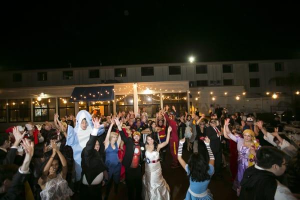 Comic-Con themed wedding reception.