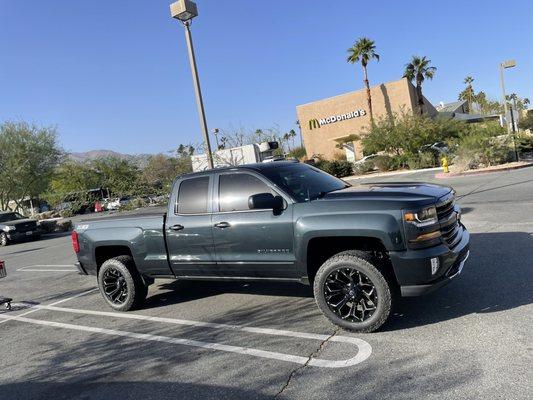 15% tint to match the front to rears and a brow to match.