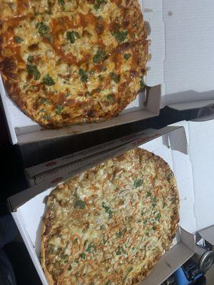 Buffalo Chicken Pizza and the Thai Chicken Pizza