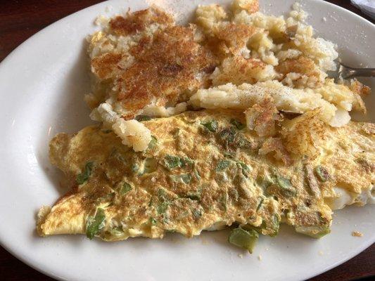 Broccoli omelette  two ppl $25 including a hot tea and one lemonade