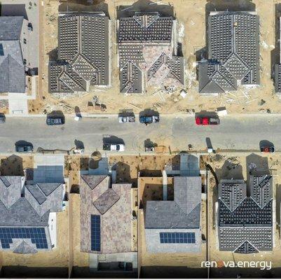 Solar installation on new homes by Renova Energy, a SunPower Elite Dealer in Tucson, Arizona.