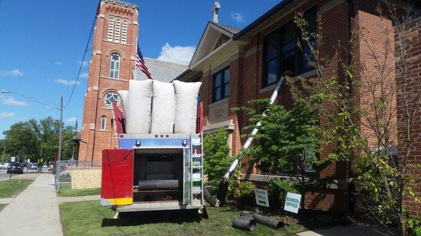 This is St. Joseph's school in Maumee, OH after the fire they had during construction of their new addition.