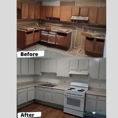 Refinished Kitchen Cabinets and Countertops.