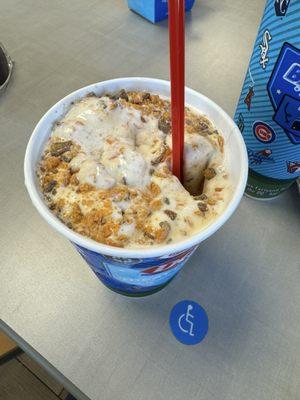 Butterfinger blizzard with extra butterfinger