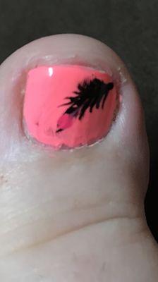 Dead skin, horrible paint job, and clearly tried to fix a mistake with wrong color pink.