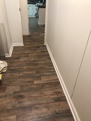 Flooring installed with all new molding