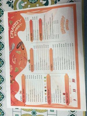 Sea Food menu