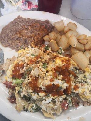 Migas con nopales are my favorite.