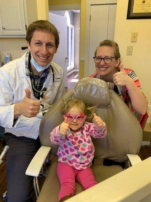 We love our little patients, Dr. McIntyre and Rachael another good check up