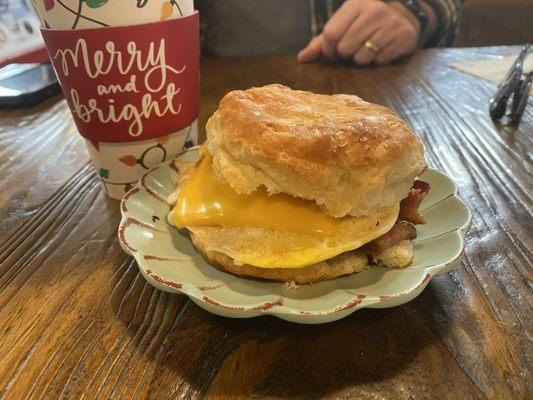 Bacon, egg, and cheese biscuit