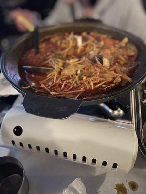 Spicy seafood soup and Grilled pork bbq.