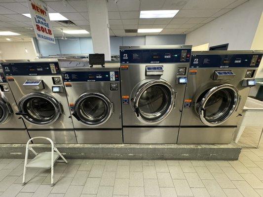 Various size options to fit your laundry needs! 20, 30, 40, 60, and even 80 pound washers for big loads!