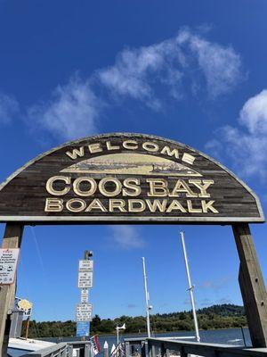 Welcome Sign for Coos Bay Boardwalk!