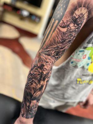 Sleeve tattoo done by Jason reichman