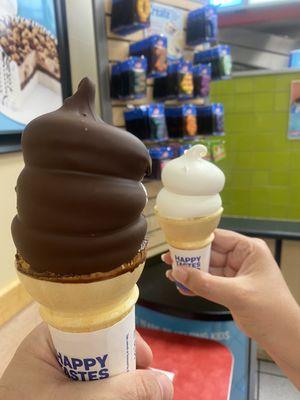 Large dipped cone, Small cone