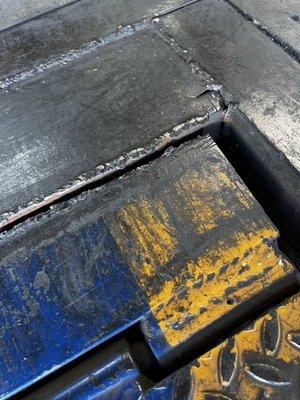 Cracked welds on the rear section of a loading dock, maintaining your loading dock equipment is essential