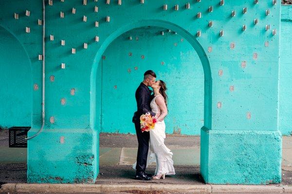 Colorful Detroit wedding photograph