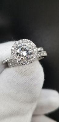 Classic round halo engagement ring