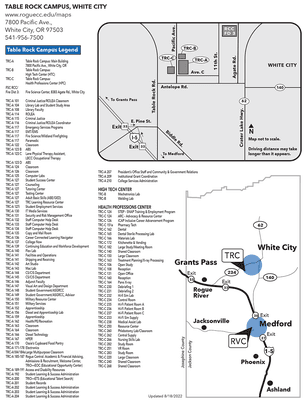 Table Rock Campus map, updated 2022