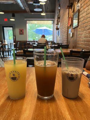 Jugo de Marañón, jugo de Tamarindo y Horchata