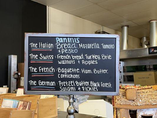 Panini menu