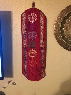 It's actually a yoga mat bag but I hung it on my wall. :)