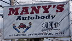 Many's Auto Body logo