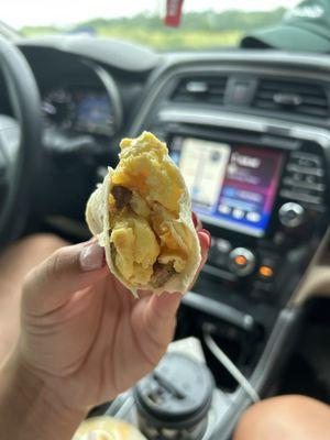 Sausage breakfast burrito