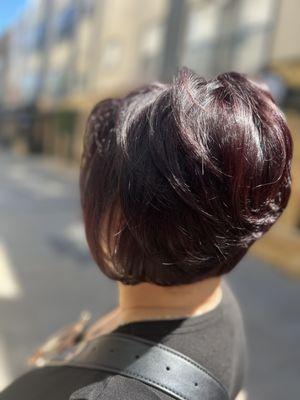 Bob + Burgundy color