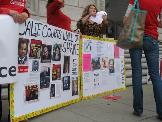 Court corruption protest against Supreme Court Chief Justice Tani Cantil-Sakauye and the Judicial Council of California.