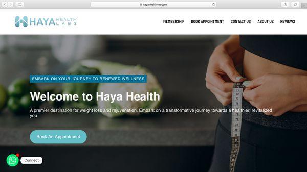 Haya Health Website- Homepage