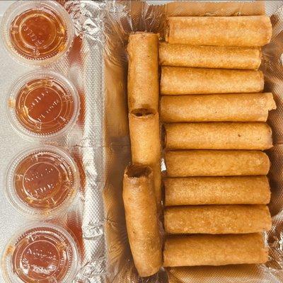 3 inches party size  traditional pork lumpia