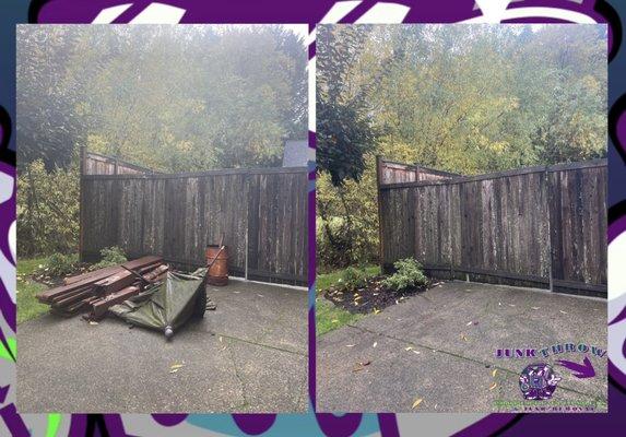 Yard junk removal for a customer in Hillsboro, Oregon.