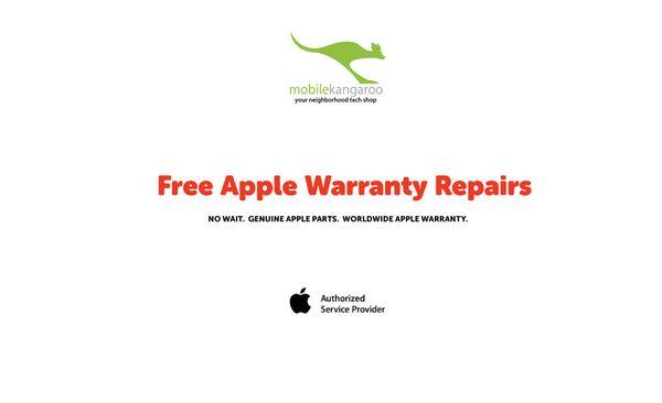 All Apple Warranty Repairs are free!