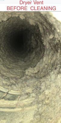 Dryer Vent Lint BEFORE CLEANING