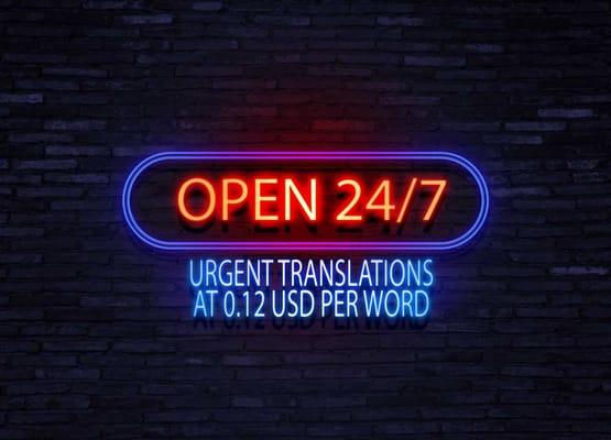 Open 24/7 for every translation