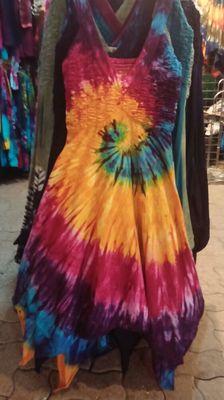 Summer dress of bamboo fabric.  Made in California.  Designed and dyed by Rad Rags of California