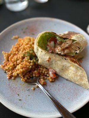 Bang Bang Chicken Wrap with Appero and citrus couscous