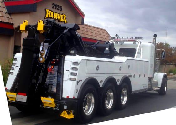 Our newest 50 ton wrecker.  Extra axle, extra length, extra strong