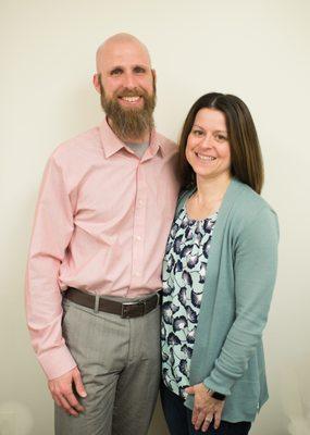 Dr. Christopher Adsit (owner and practicing doctor) with his wife, Kimberly (office manager)