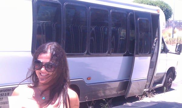 Our bus on the way to the winery!