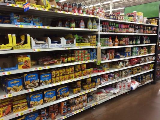 In small towns, they label Asian and Hispanic foods, the "Ethnic food aisle."