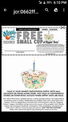 This is the birthday coupon they refused to honor