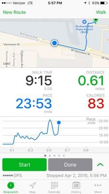 Distance from my car to the Southwest Airlines terminal entrance