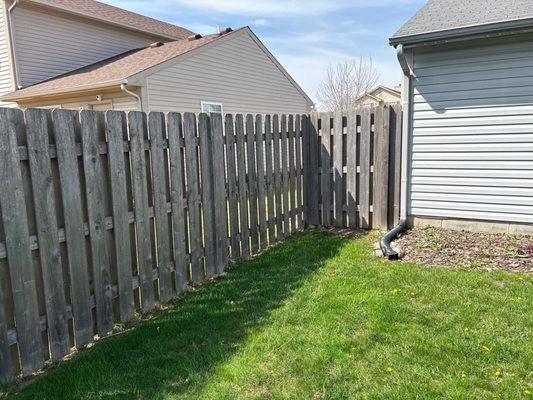 Backyard cedar fence aged very well after 7 years.