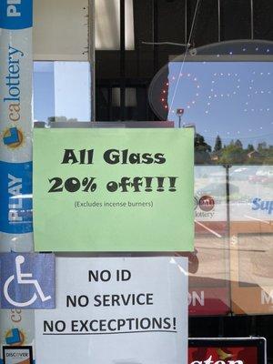 All Glass 20% off. Get a great deal on a new bong or dab rig.