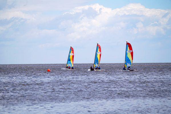 Green Bay Sail & Paddle utilizes a fleet of Hobie catamarans for most classes.